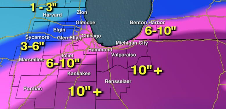 In the specified counties, the winter storm warning starting Monday evening is expected to bring heavy, wet snow, along with wind gusts reaching up to 35 mph.